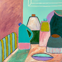Load image into Gallery viewer, Chartreuse striped chair