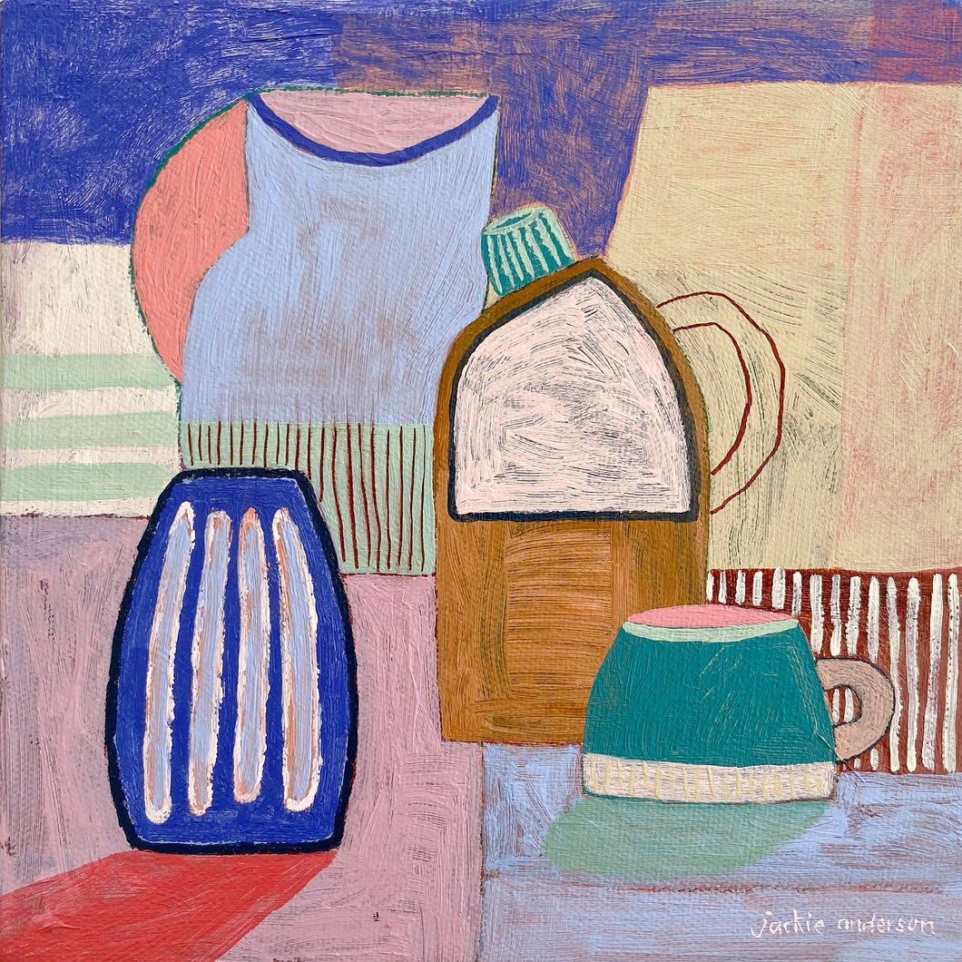 Blue striped vase